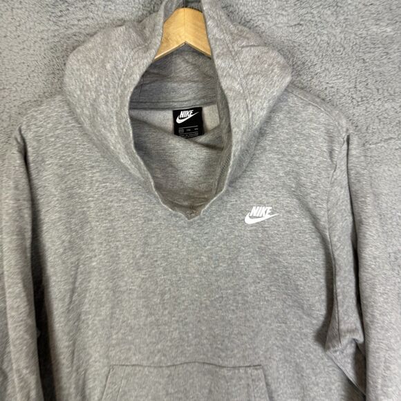 S Nike Hoodie Womens XXL Grey Pullover Swoosh Sweatshirt Casual Active - Picture 2 of 8